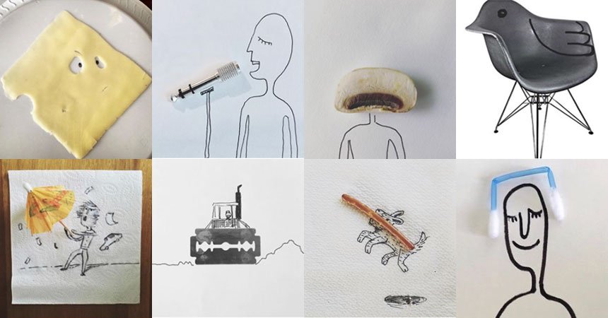 Art direction grad Fred Jana started this project Fred Has A Pen In His Pocket while still in school and it's still going today. Click on the images to see his latest posts on Instagram.