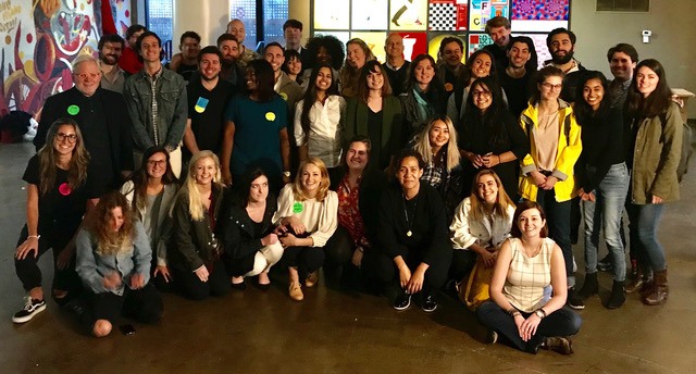 Graduates at portfolio review